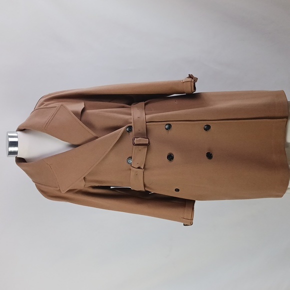 Burberry Tan Wool Trench W Belt Double-Breasted Coat. - Picture 7 of 13